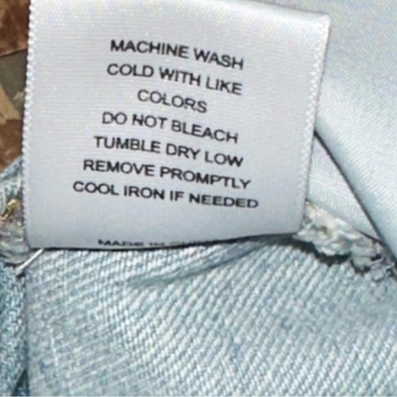 Chelsea and Violet Colorblock Patchwork Jean Skirt Blue Denim Raw Hem Size 31 - Picture 12 of 12